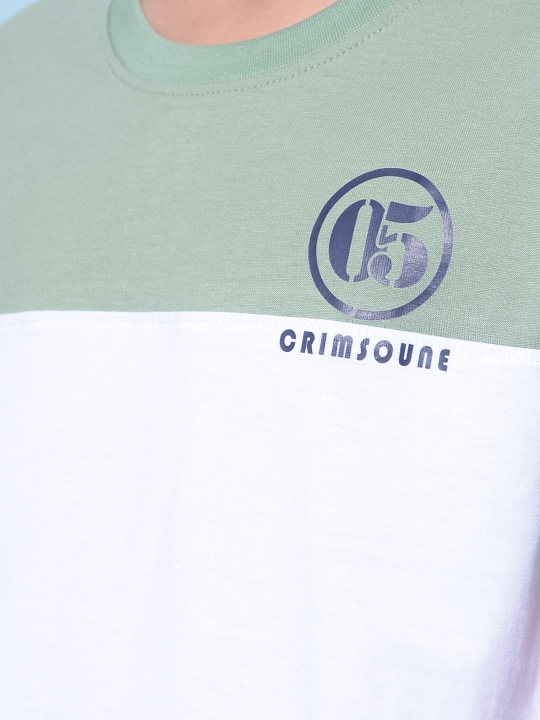 Green Color Blocked 100% Cotton T-Shirt-Boys T-Shirts-Crimsoune Club