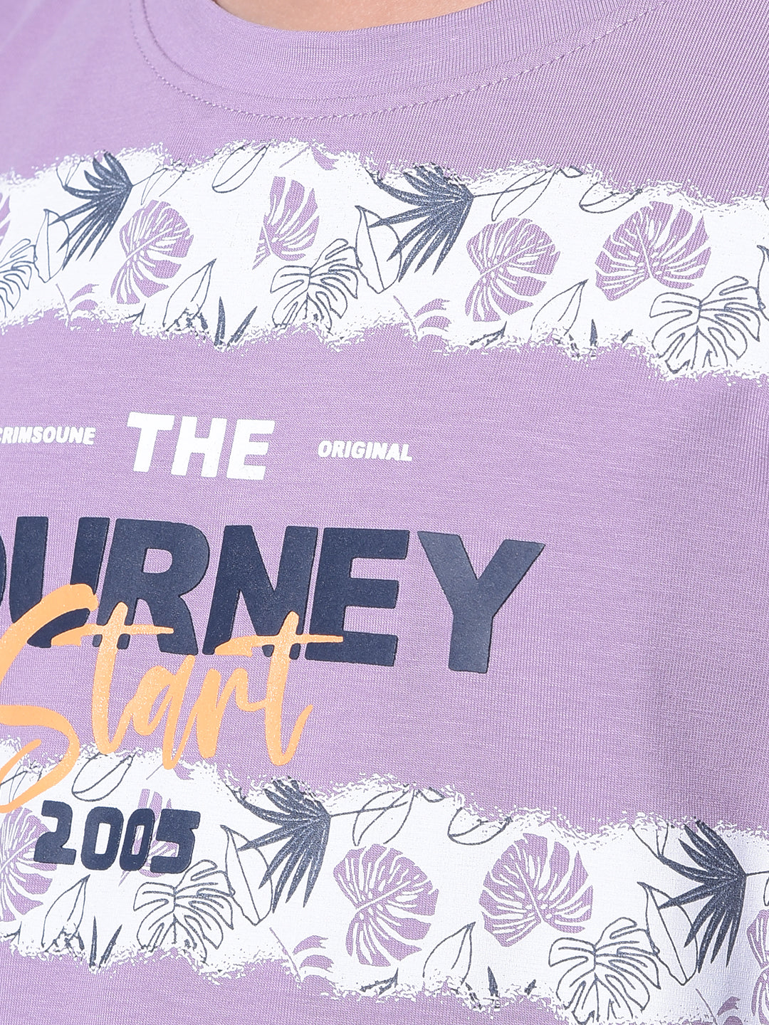 Purple Floral Printed Cotton T-Shirt-Boys T-Shirts-Crimsoune Club