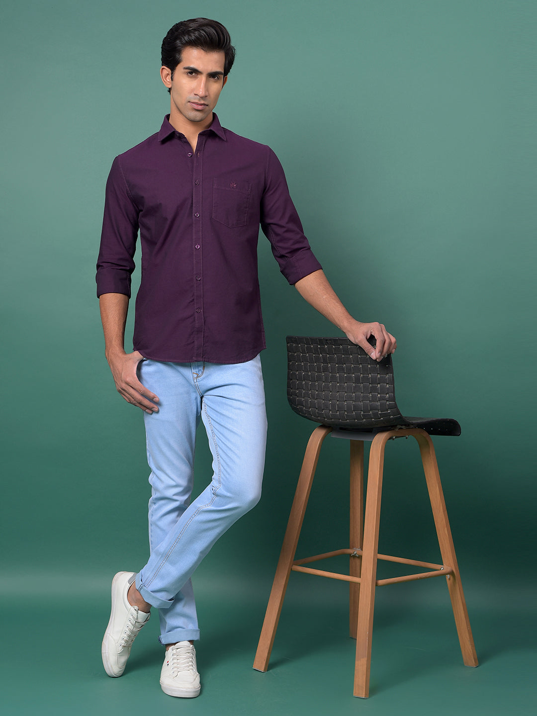 Sleek Wine Oxford Shirt – Crimsoune Club