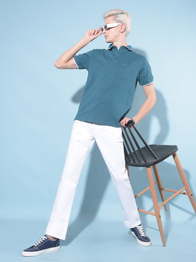 White Straight Stretchable Jeans-Men Jeans-Crimsoune Club