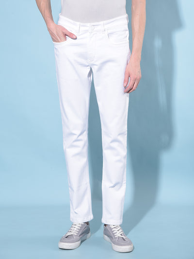 White Stretchable Jeans-Men Jeans-Crimsoune Club