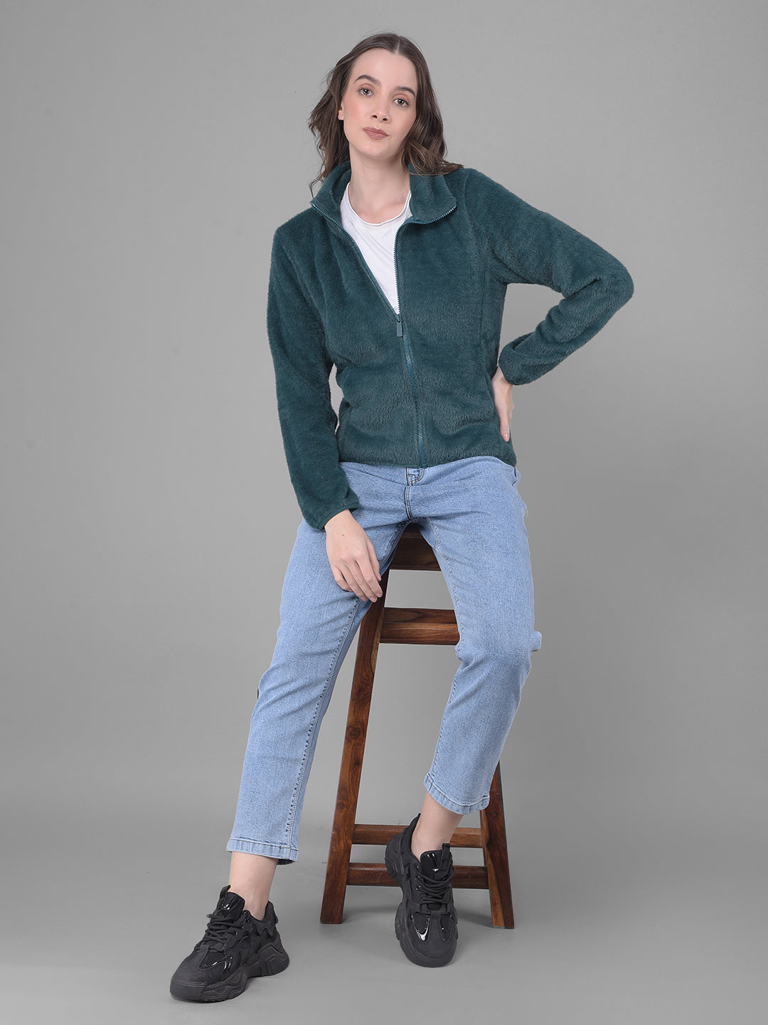 Green Sweatshirt-Women Sweatshirts-Crimsoune Club