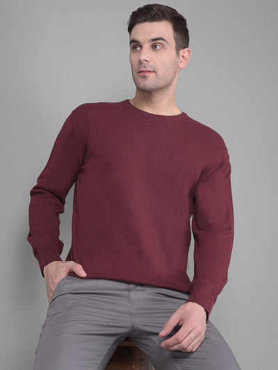 Maroon Sweater-Men Sweaters-Crimsoune Club