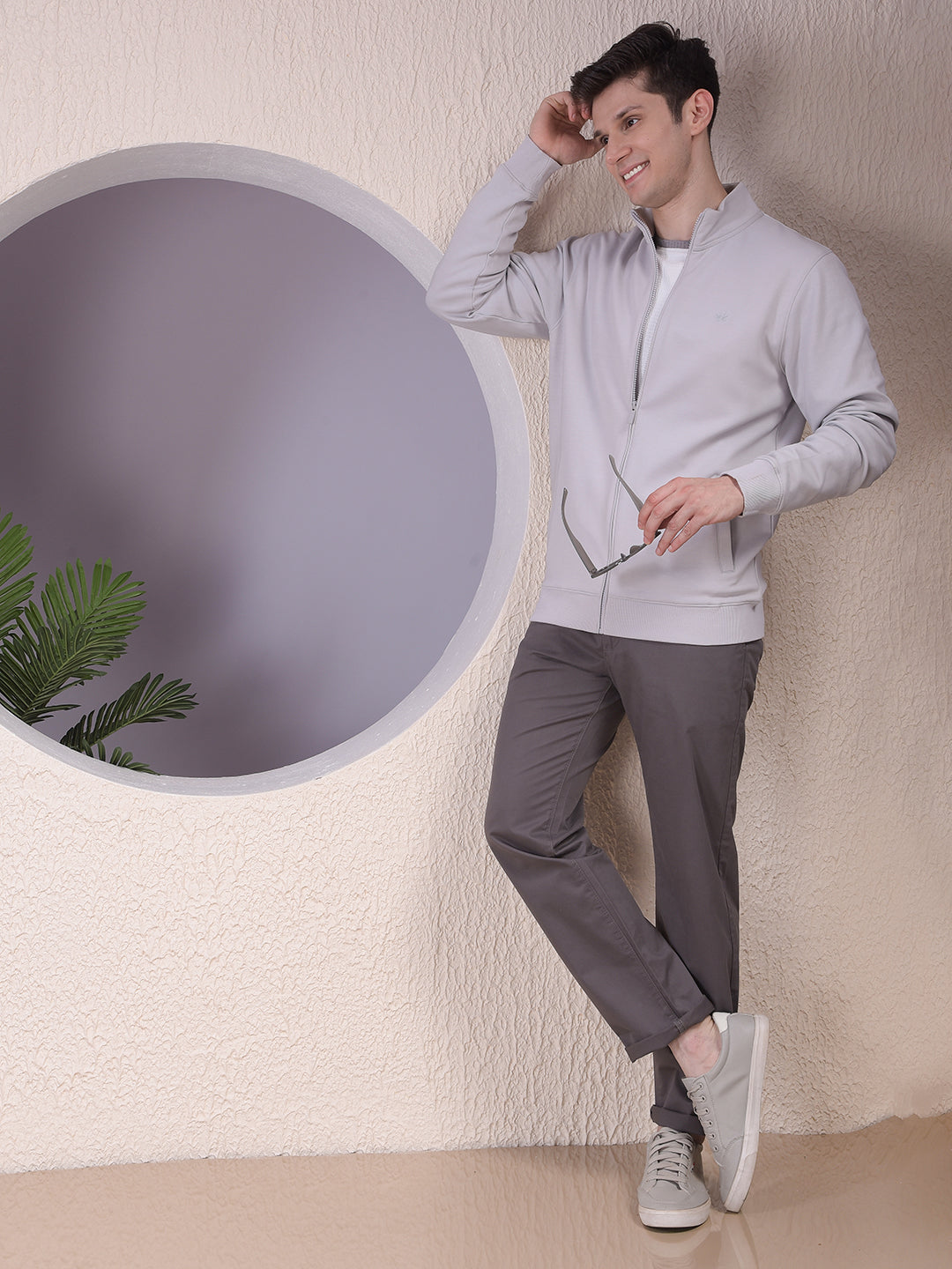 Light Grey Zip-Up Jacket