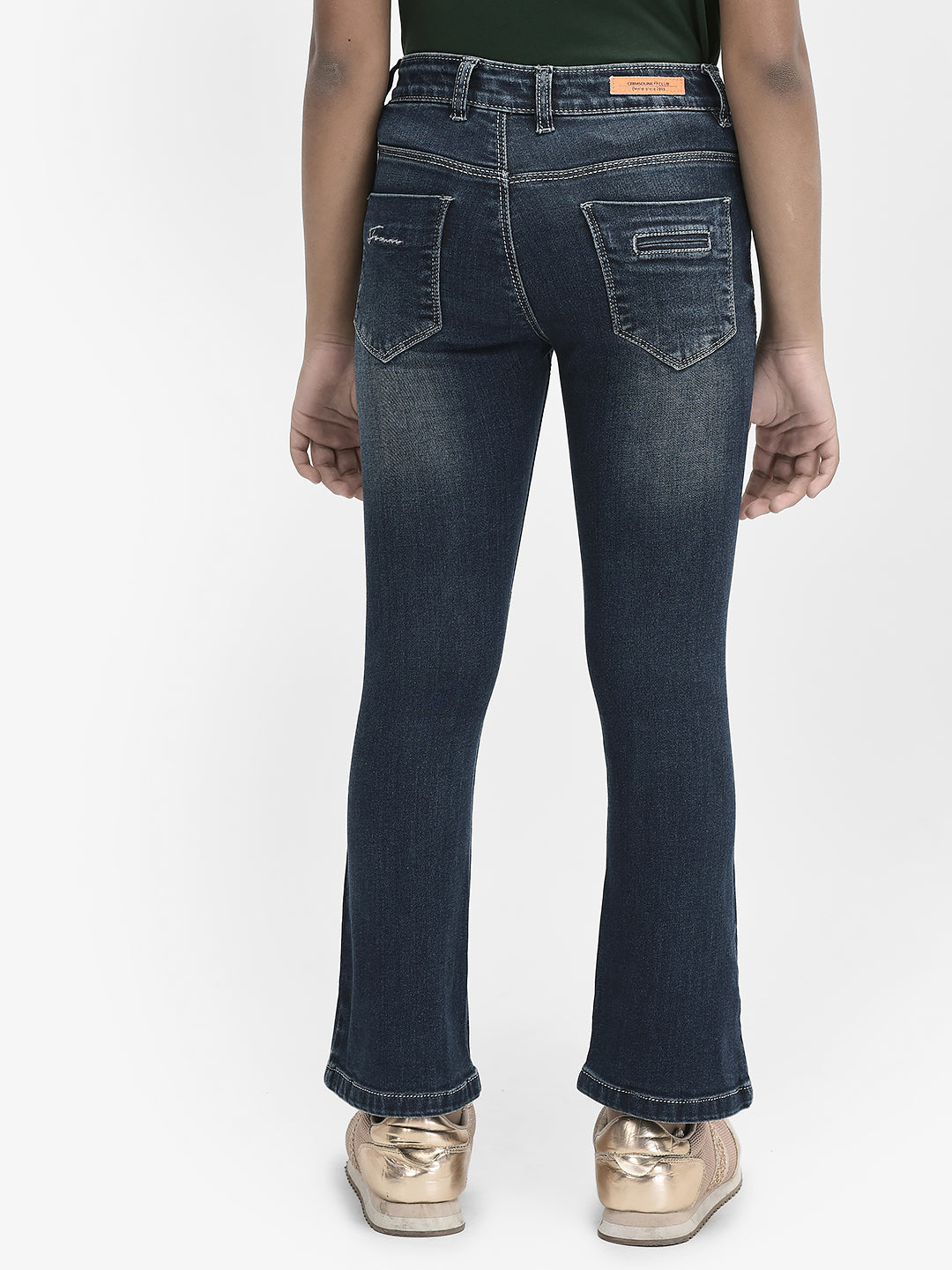 Blue Bootcut Jeans-Girls Jeans-Crimsoune Club