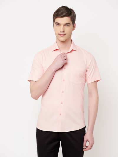 Pink Printed Casual Shirt - Men Shirts