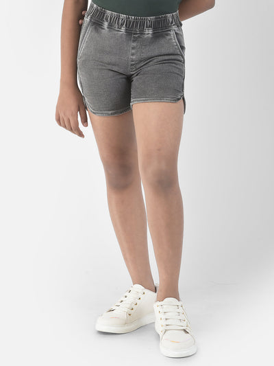   Charcoal Grey Denim Shorts