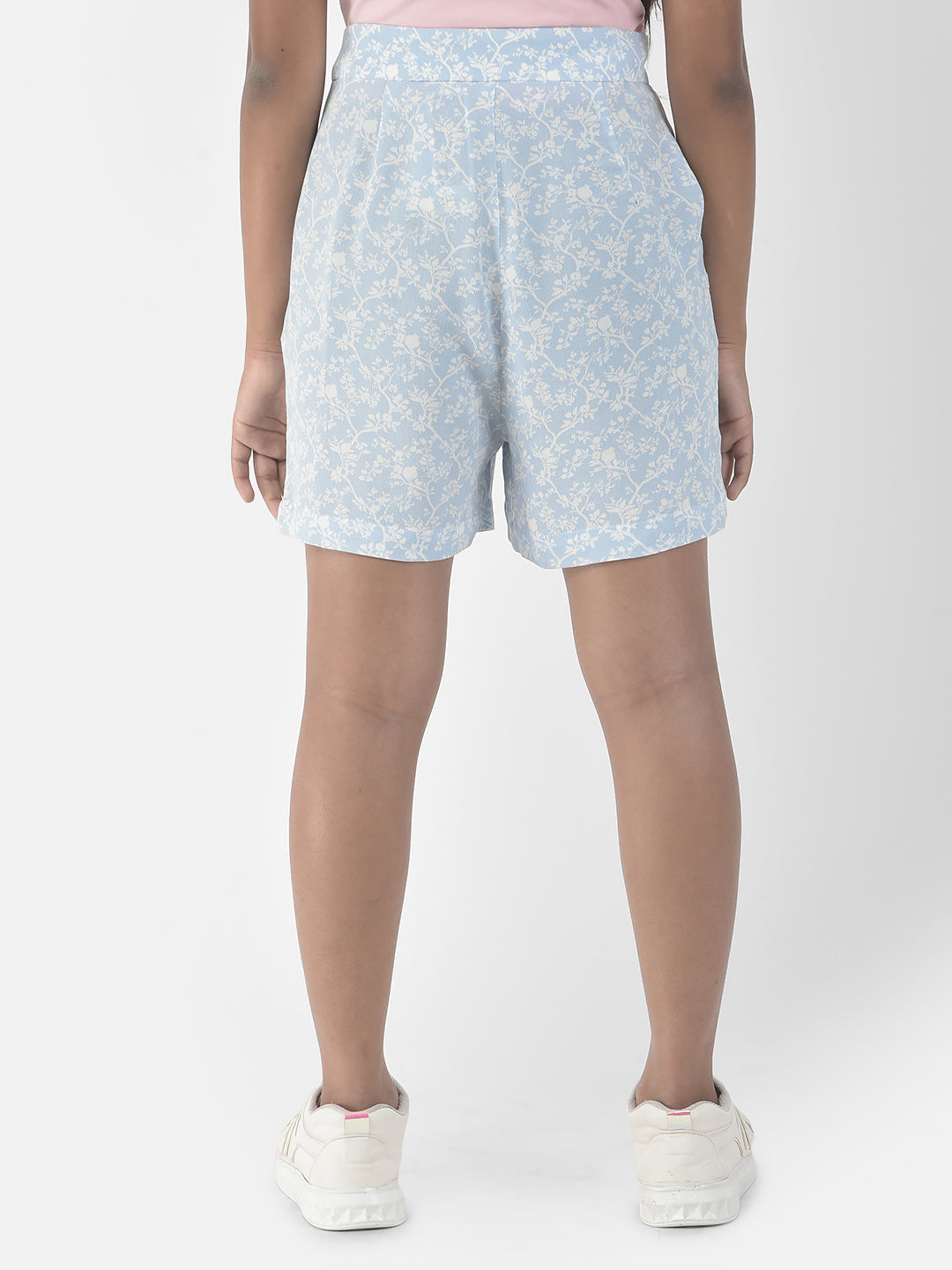   Sky Blue Floral Shorts