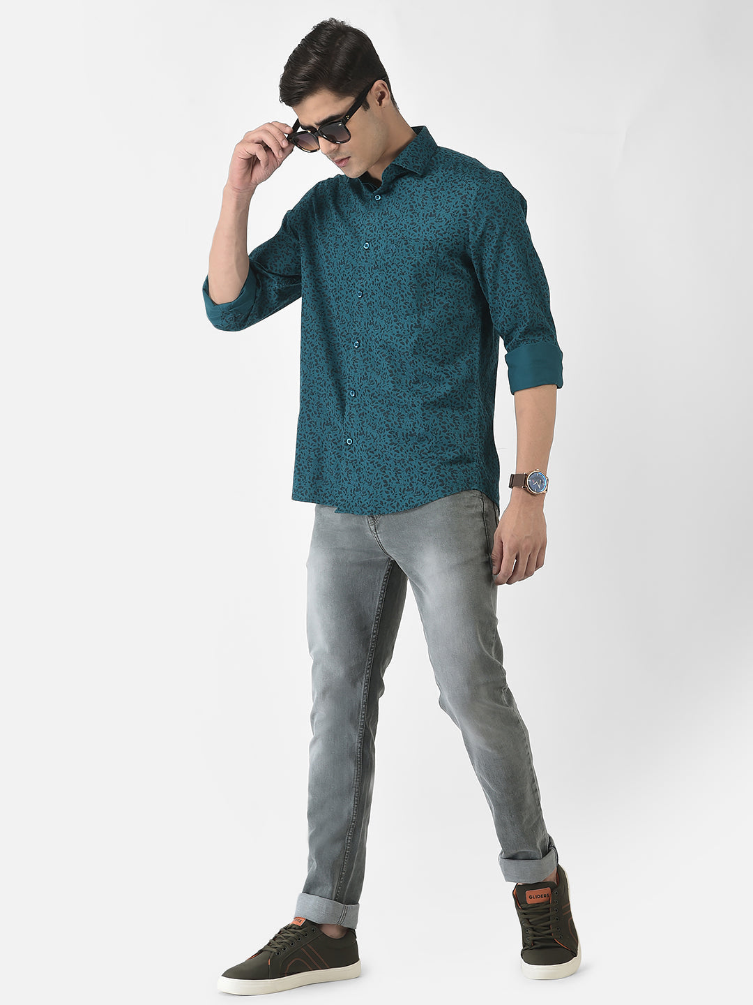 Grey Jeans with Light Wash Effect