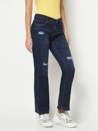  Distressed Boot-Cut Jeans