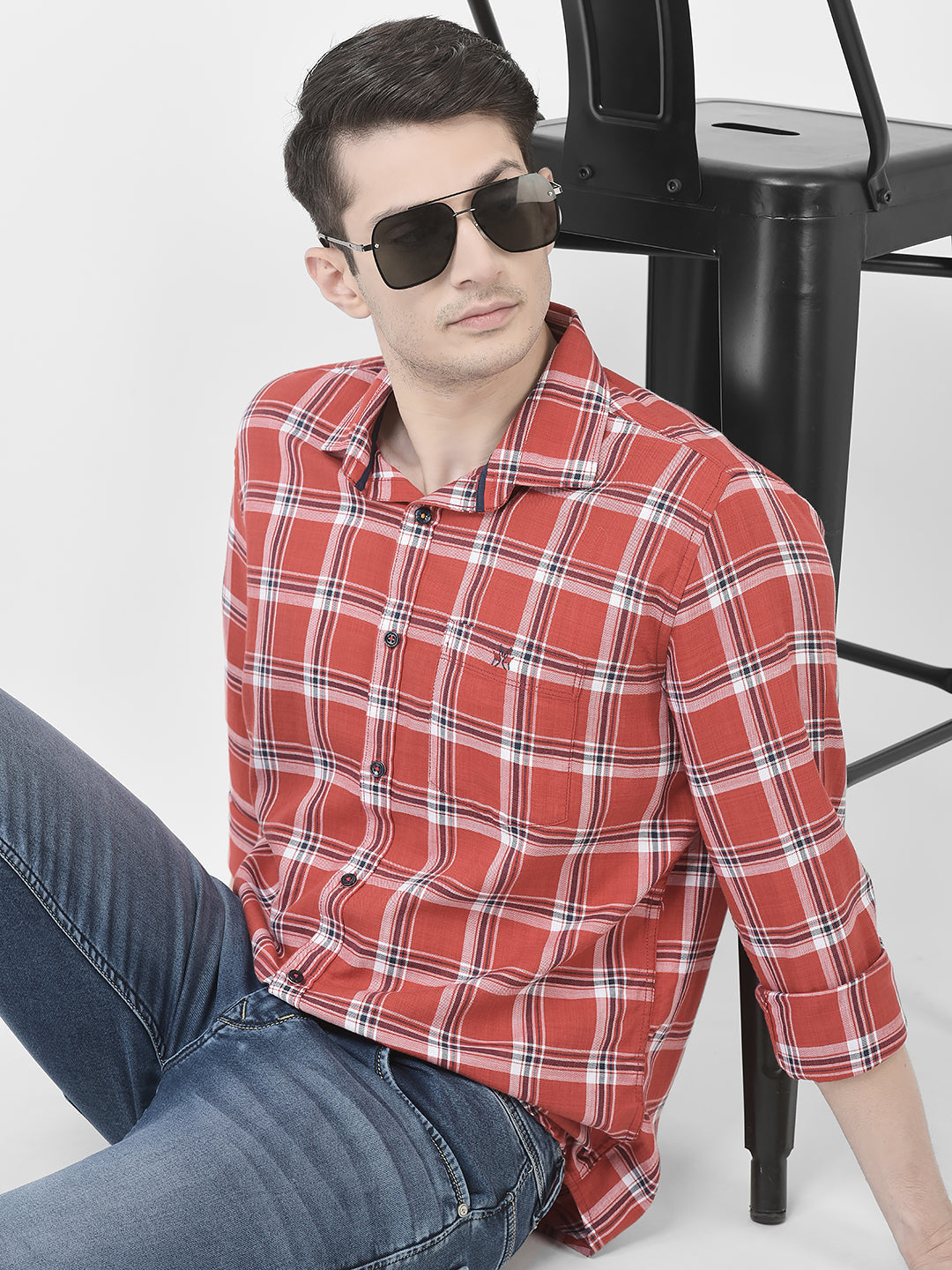 Bright Red Checkered Shirt 2XL / Red