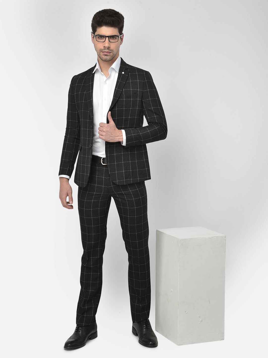 Black And White Checkered Suit Jacket Coat Pant Black Check Suit