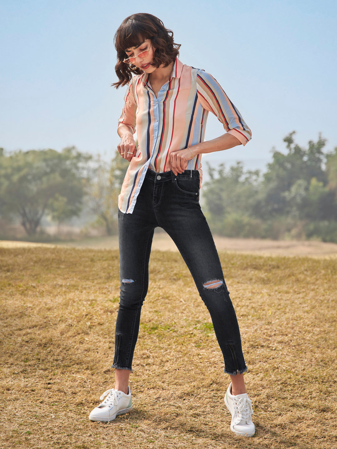 Distressed Skinny Jeans - Main Image