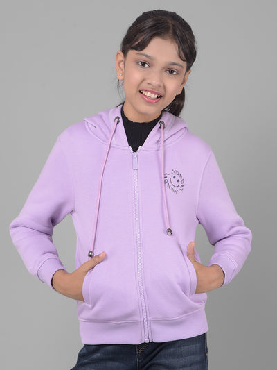 Purple Hooded Sweatshirt-Girls Sweatshirts-Crimsoune Club