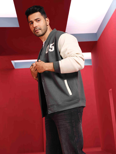 Muted Green Colorblock Varsity Shecket – Urban Edition-Men Jackets-Crimsoune Club