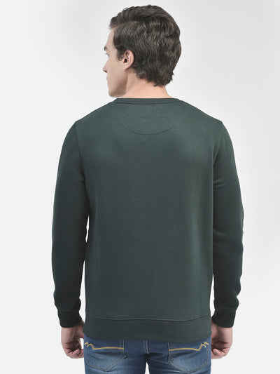 Green Printed Sweatshirt-Men Sweatshirts-Crimsoune Club