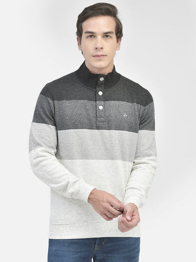 Black Colourblocked Sweatshirt-Men Sweatshirts-Crimsoune Club