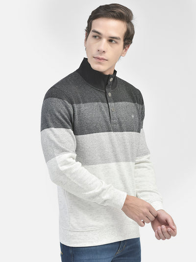 Black Colourblocked Sweatshirt-Men Sweatshirts-Crimsoune Club