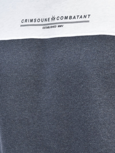 Navy Blue Colourblocked Sweatshirt-Men Sweatshirts-Crimsoune Club