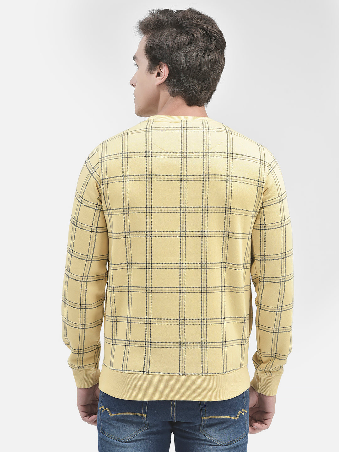 Yellow Striped Sweatshirt-Men Sweatshirts-Crimsoune Club