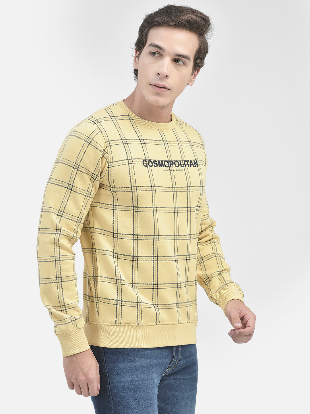 Yellow Striped Sweatshirt-Men Sweatshirts-Crimsoune Club