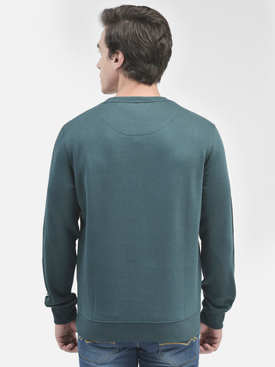 Green Printed Sweatshirt-Men Sweatshirts-Crimsoune Club