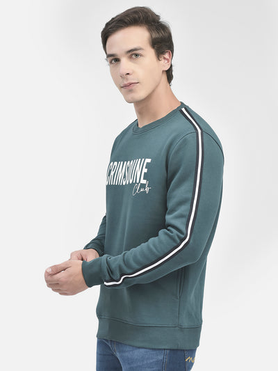 Green Printed Sweatshirt-Men Sweatshirts-Crimsoune Club