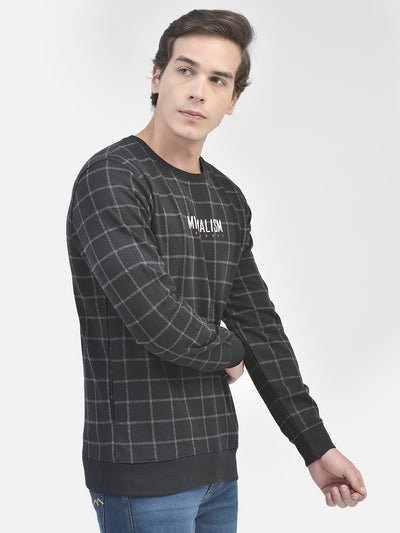 Black Printed Sweatshirt-Men Sweatshirts-Crimsoune Club