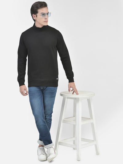 Black Sweatshirt-Men Sweatshirts-Crimsoune Club