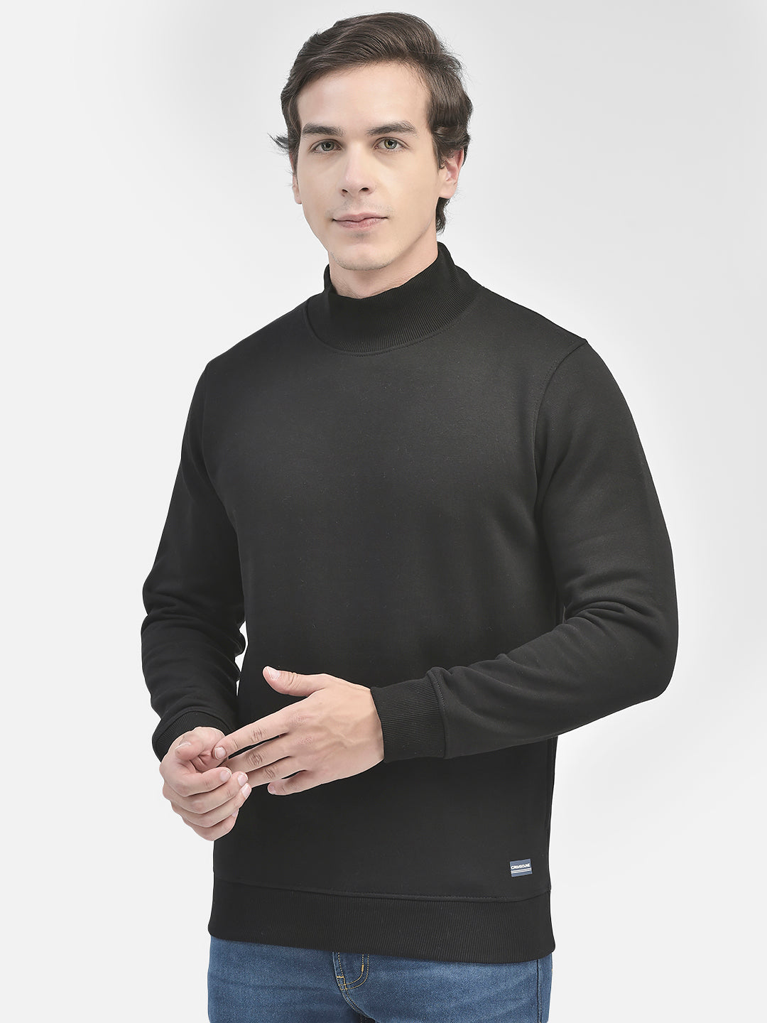 Black Sweatshirt-Men Sweatshirts-Crimsoune Club