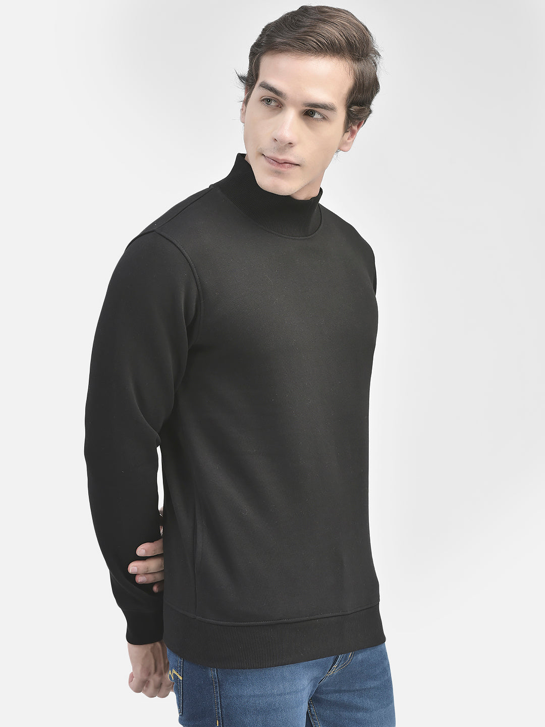 Black Sweatshirt-Men Sweatshirts-Crimsoune Club