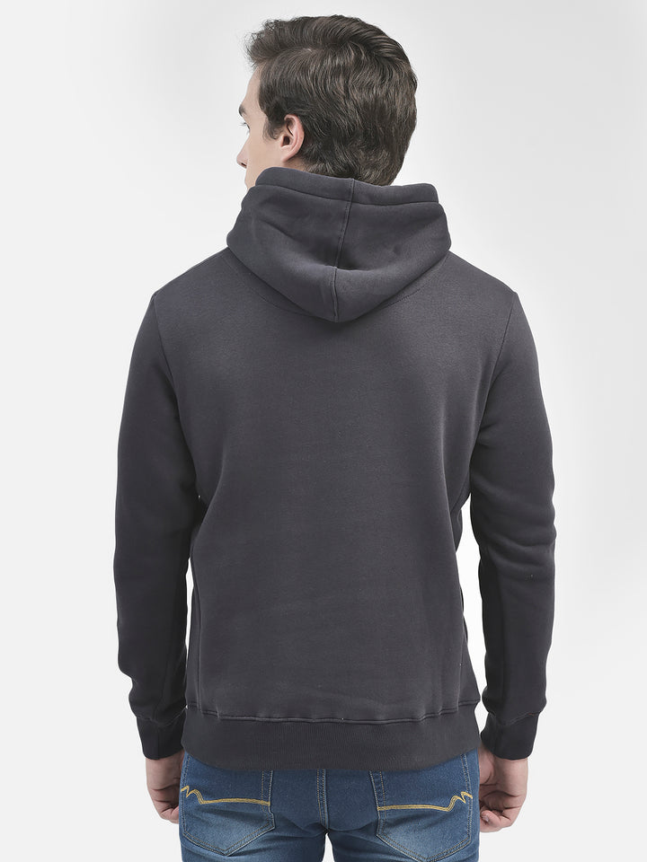 Navy Blue Printed Hooded Sweatshirt-Men Sweatshirts-Crimsoune Club