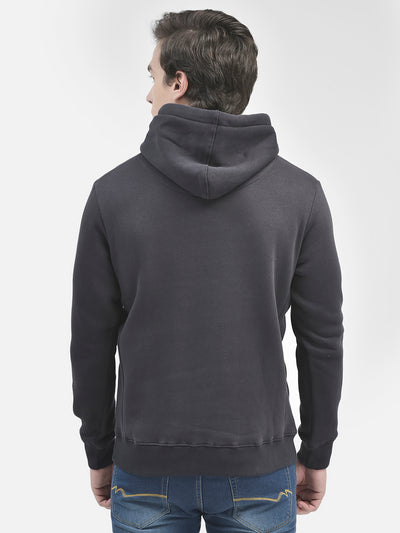 Navy Blue Printed Hooded Sweatshirt-Men Sweatshirts-Crimsoune Club