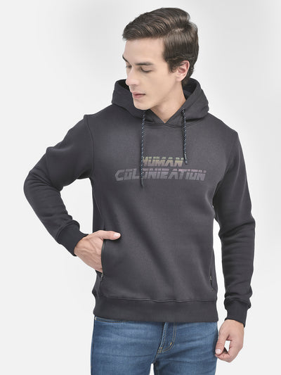 Navy Blue Printed Hooded Sweatshirt-Men Sweatshirts-Crimsoune Club
