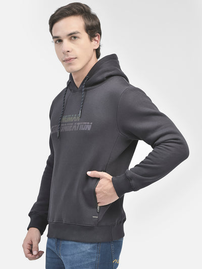 Navy Blue Printed Hooded Sweatshirt-Men Sweatshirts-Crimsoune Club