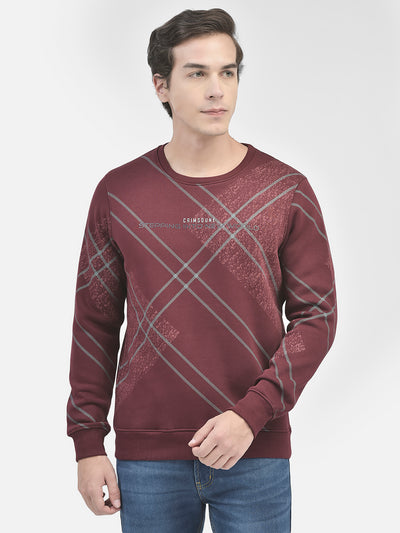 Wine Printed Sweatshirt-Men Sweatshirts-Crimsoune Club