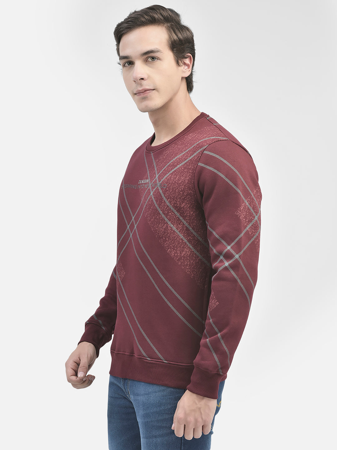 Wine Printed Sweatshirt-Men Sweatshirts-Crimsoune Club