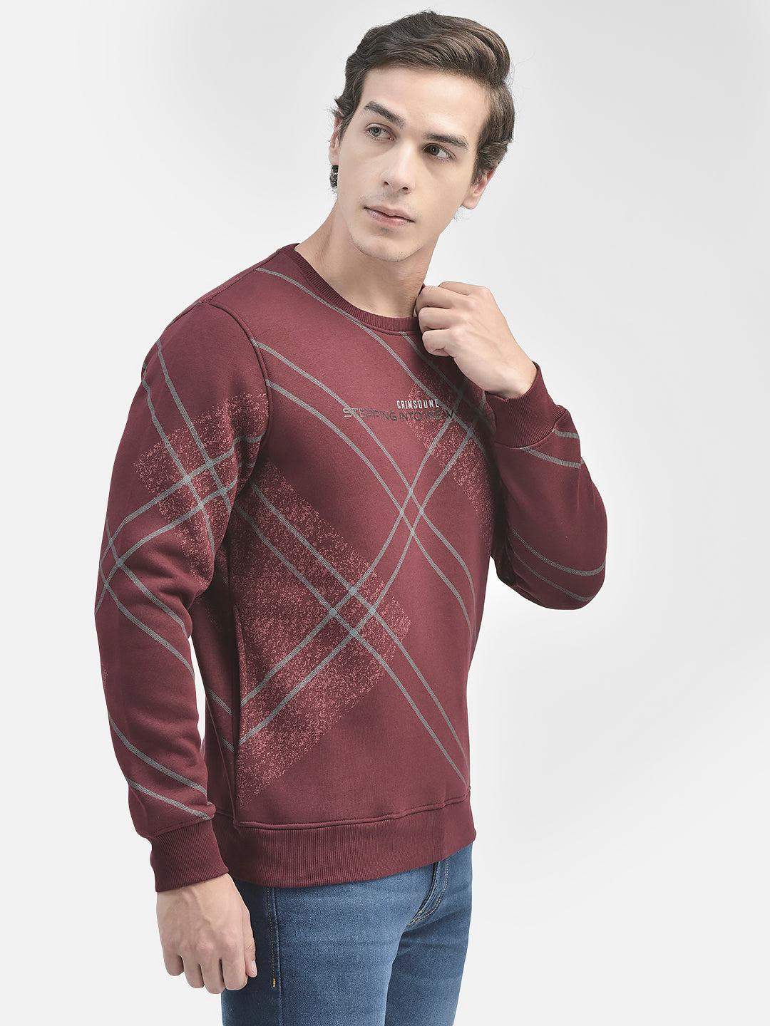 Wine Printed Sweatshirt-Men Sweatshirts-Crimsoune Club