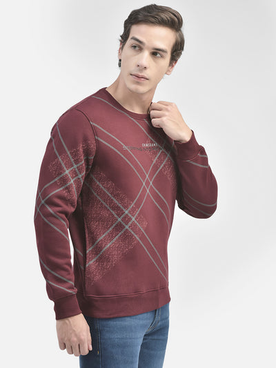 Wine Printed Sweatshirt-Men Sweatshirts-Crimsoune Club