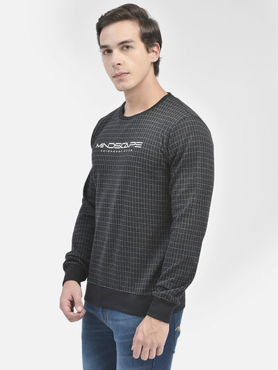 Black Printed Sweatshirt-Men Sweatshirts-Crimsoune Club