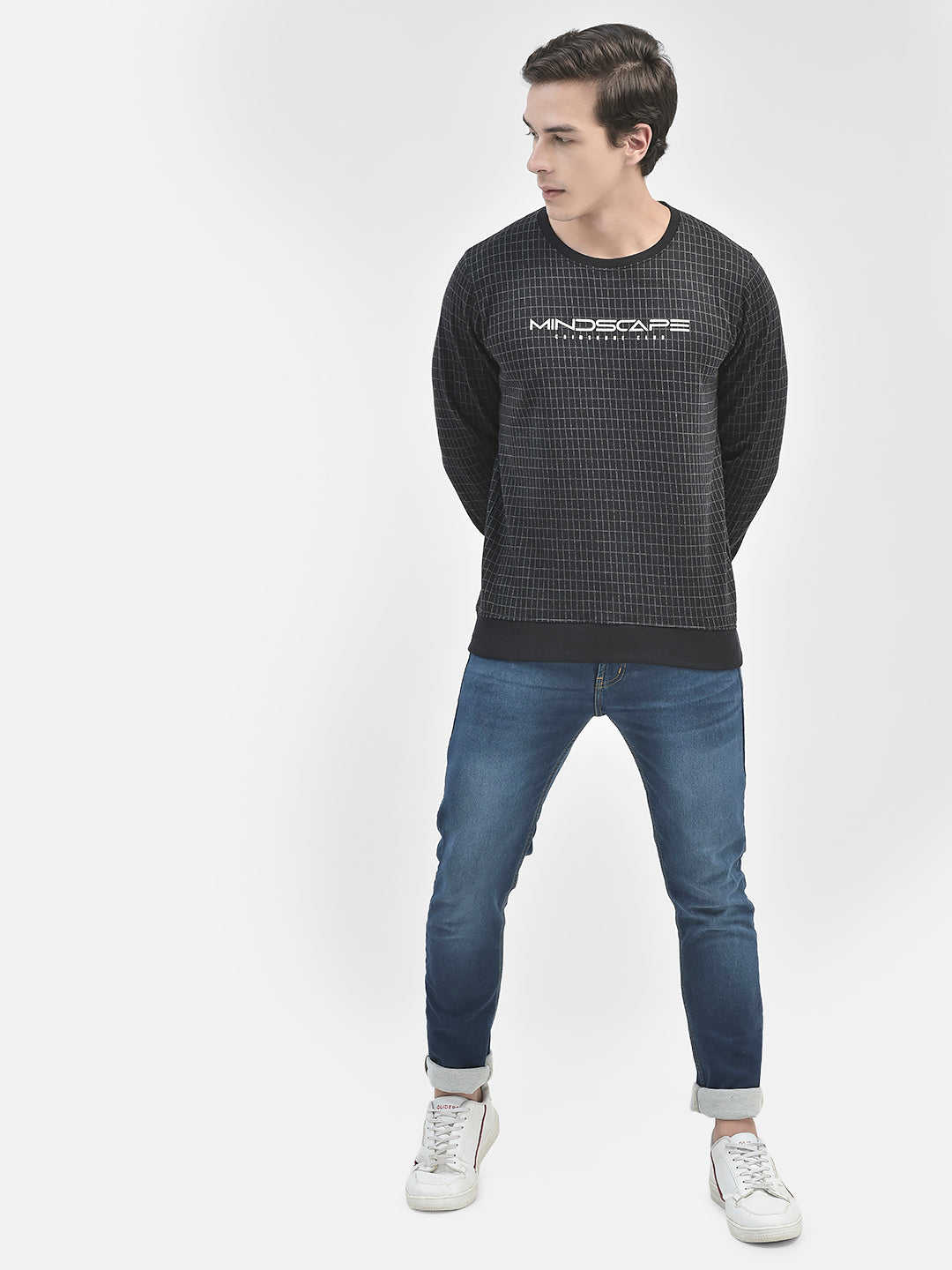 Black Printed Sweatshirt-Men Sweatshirts-Crimsoune Club