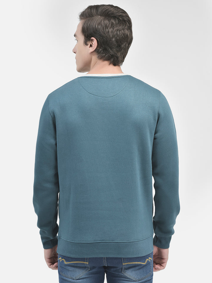 Green Printed Sweatshirt-Men Sweatshirts-Crimsoune Club