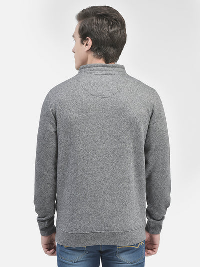 Grey Printed Sweatshirt-Men Sweatshirts-Crimsoune Club