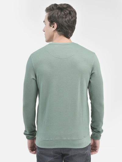 Green Printed Sweatshirt-Men Sweatshirts-Crimsoune Club