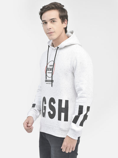 White Printed Hooded Sweatshirt-Men Sweatshirts-Crimsoune Club