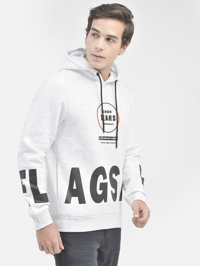 White Printed Hooded Sweatshirt-Men Sweatshirts-Crimsoune Club