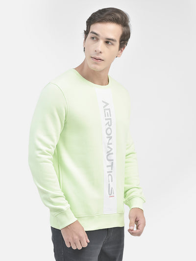 Green Printed Sweatshirt-Men Sweatshirts-Crimsoune Club