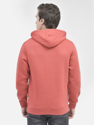 Red Printed Sweatshirt With Hood-Men Sweatshirts-Crimsoune Club