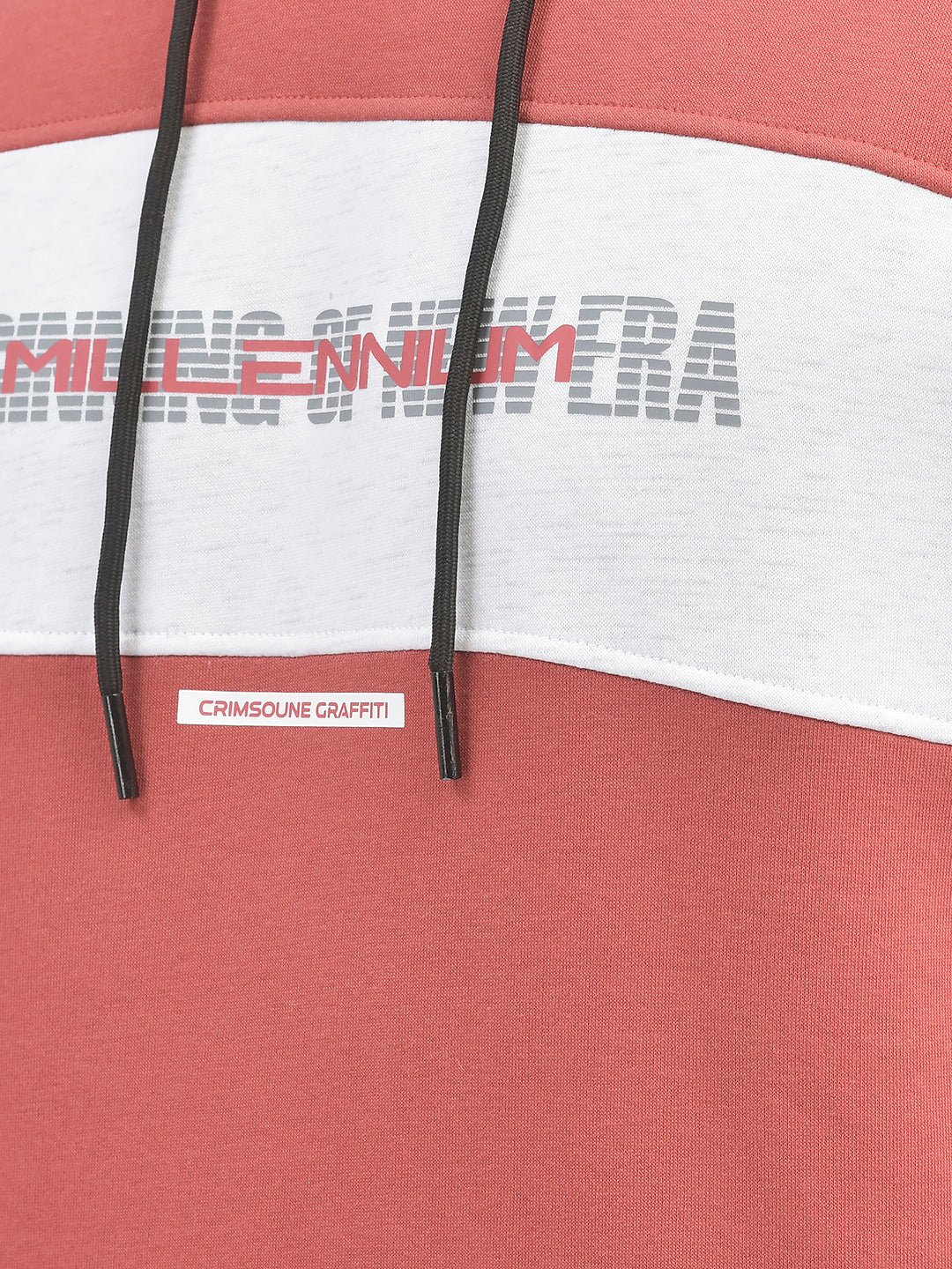 Red Printed Sweatshirt With Hood-Men Sweatshirts-Crimsoune Club