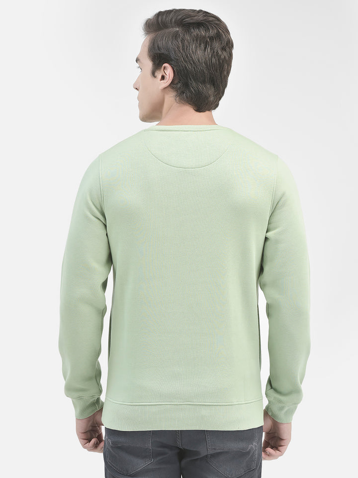 Green Printed Sweatshirt-Men Sweatshirts-Crimsoune Club